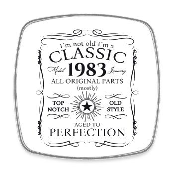 Born 1983 January 40th birthday Gift man - Square fridge magnet - white - Front