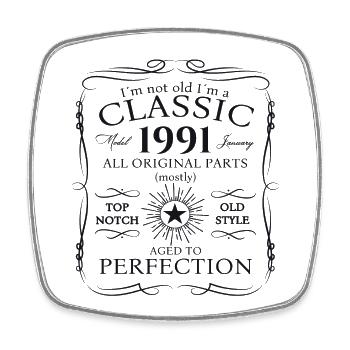 Né 1991 Janvier 32ème anniversaire Homme cadeau - Magnet carré - blanc - Devant