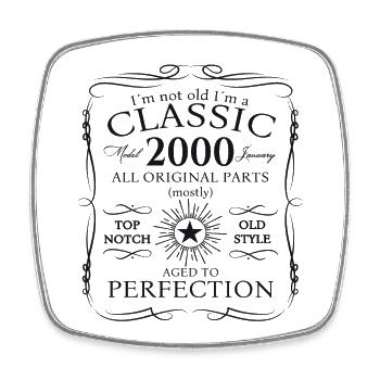 Année 2000 23e anniversaire janvier cadeau homme - Magnet carré - blanc - Devant