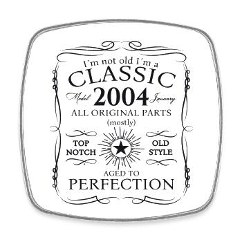 Born 2004 January 19th birthday Gift man - Square fridge magnet - white - Front