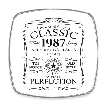 Né 1987 Janvier 36th anniversaire Homme cadeau - Magnet carré - blanc - Devant