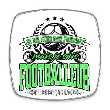 Football humour footballeur pas parfait cadeau - Magnet carré - blanc - Devant