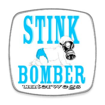 Stinkbomber unterwegs Baby Junge boy Windel blau - Viereckiger Kühlschrankmagnet - Weiß - Vorne