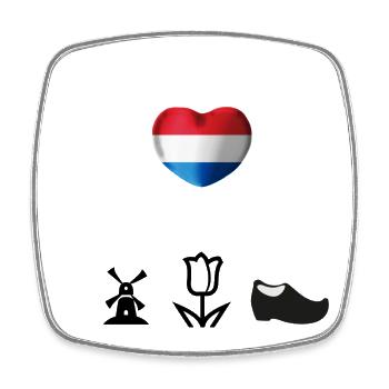 Netherlands funny gift idea Holland therapy - Square fridge magnet - white - Front