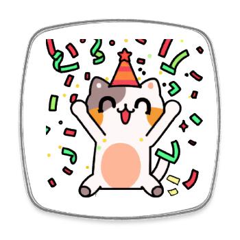 Cat Party Gift Idea Cute Celebrate Cute - Square fridge magnet - white - Front