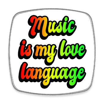 Music is my love language - Square fridge magnet - white - Front
