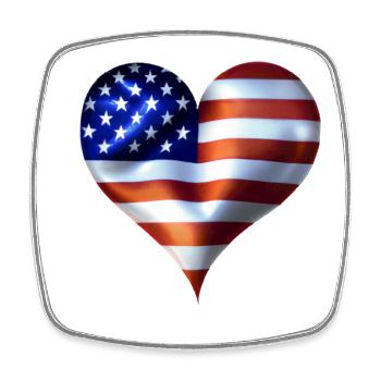 USA Gift Idea America Flag - Magnet carré - blanc - Devant