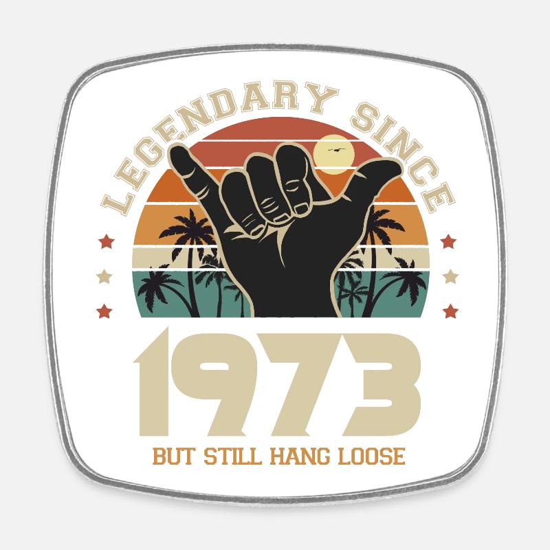 anniversaire né en 1973 Cadeau cool surf 50 ans - Magnet carré - blanc