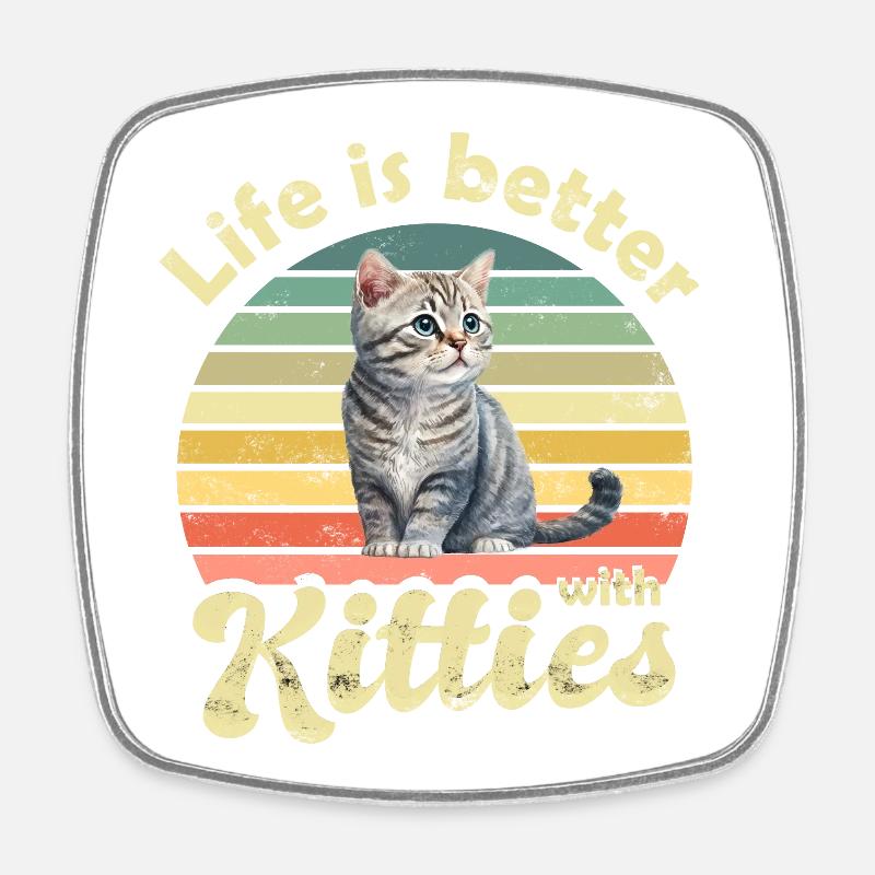 Cat Cats - Square fridge magnet - white
