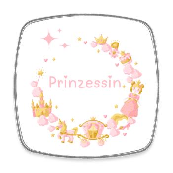 Prinzessin - Die hübsche Prinzessin mit Krone Pink - Viereckiger Kühlschrankmagnet - Weiß - Vorne