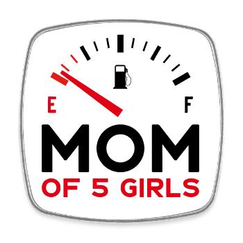 MAMAN DE 5 FILLES - Magnet carré - blanc - Devant