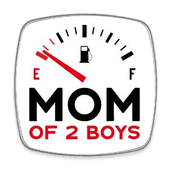 MOM OF 2 BOYS - Square fridge magnet - white - Front