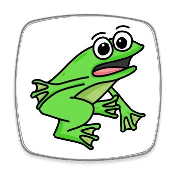 Frog motif - Square fridge magnet - white - Front