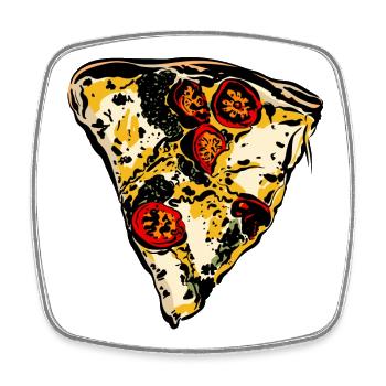 Pizza Margarita Pizza Baker Pizza Tranche - Magnet carré - blanc - Devant