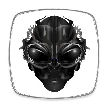 Fantasy Portrait of an Extraterrestrial Being - Square fridge magnet - white - Front
