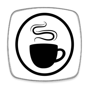 Kaffee Tasse - Viereckiger Kühlschrankmagnet - Weiß - Vorne