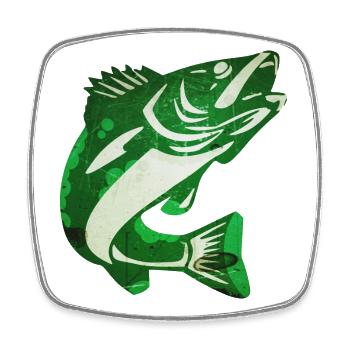 Pêche au poisson Pêcheur Pêcheur de poisson - Magnet carré - blanc - Devant