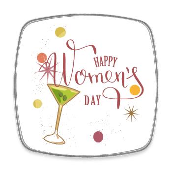 Women's Day - Square fridge magnet - white - Front