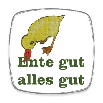 ente gut alles gut - Viereckiger Kühlschrankmagnet - Weiß - Vorne