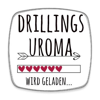 werdende Drillingsuroma Schwangerschaft Drillinge - Viereckiger Kühlschrankmagnet - Weiß - Vorne