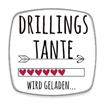 werdende Drillingstante Schwangerschaft Drillinge - Viereckiger Kühlschrankmagnet - Weiß - Vorne