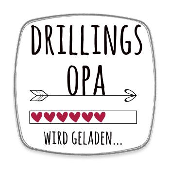 werdender Drillingsopa Schwangerschaft Drillinge - Viereckiger Kühlschrankmagnet - Weiß - Vorne