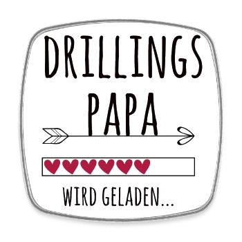 werdender Drillingspapa Schwangerschaft Drillinge - Viereckiger Kühlschrankmagnet - Weiß - Vorne