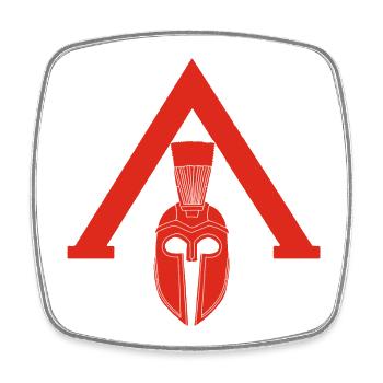 Red Spartan symbol - Square fridge magnet - white - Front