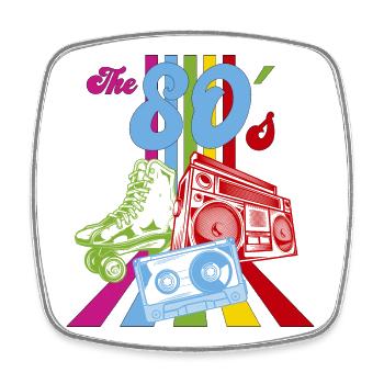 80er Jahre the 80s Vintage Retro Geschenk - Viereckiger Kühlschrankmagnet - Weiß - Vorne