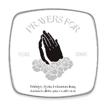 Prayer for - Viereckiger Kühlschrankmagnet - Weiß - Vorne