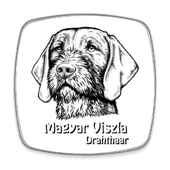Magyar Viszla Drahthaar - Viereckiger Kühlschrankmagnet - Weiß - Vorne