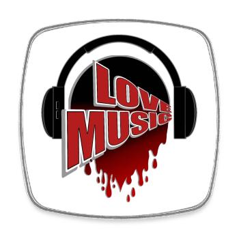 Love Music Casque Passion - Magnet carré - blanc - Devant