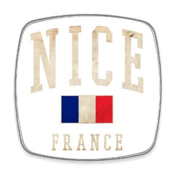 Nice France Flag Design - Square fridge magnet - white - Front