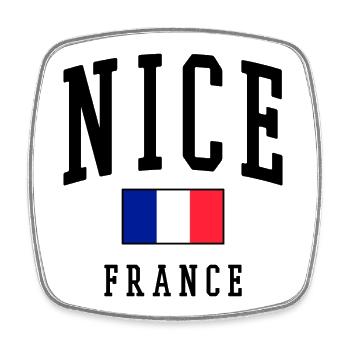 Nice - France - Drapeau - Magnet carré - blanc - Devant