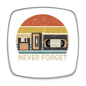 Cassette rétro : n’oubliez jamais le design - Magnet carré - blanc - Devant