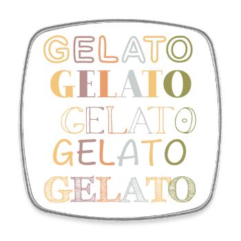 Gelato Vintage Retro - Viereckiger Kühlschrankmagnet - Weiß - Vorne