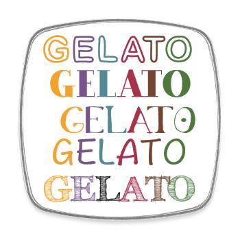 Gelato bunt dunkel - Viereckiger Kühlschrankmagnet - Weiß - Vorne