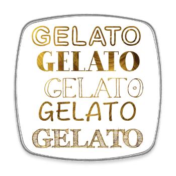 Gelato in gold - Viereckiger Kühlschrankmagnet - Weiß - Vorne