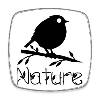 Nature wakes up (black) - Square fridge magnet - white - Front