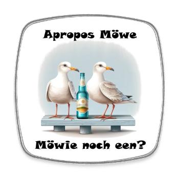 Möwie noch een? - Viereckiger Kühlschrankmagnet - Weiß - Vorne