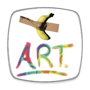 Banana ART - Square fridge magnet - white - Front