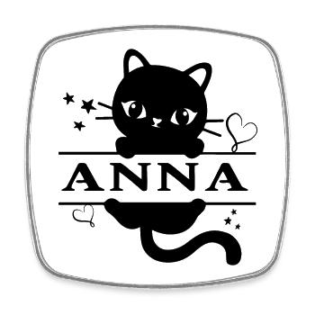 t-shirt Anna t-shirt idée cadeau Katze chat chat - Magnet carré - blanc - Devant