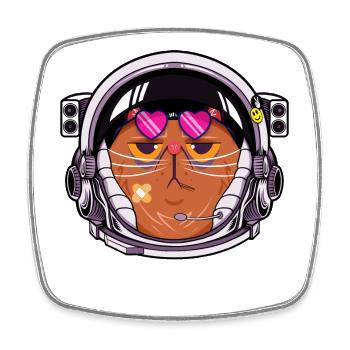 Cosmocat - Magnet carré - blanc - Devant