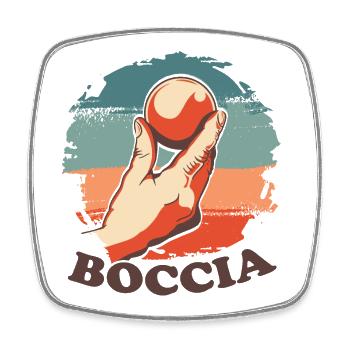 Bocciaspieler Bekleidung mit Boccia Kugeln Boccia - Viereckiger Kühlschrankmagnet - Weiß - Vorne