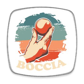 Joueur de boccia Vêtements avec balles de pétanque Boccia - Magnet carré - blanc - Devant