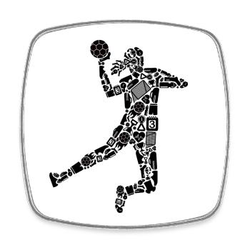Handballspielerin Mädchen Handball Handballerin - Viereckiger Kühlschrankmagnet - Weiß - Vorne