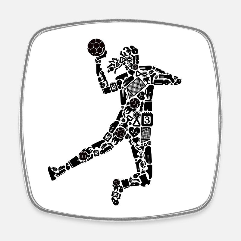 Joueuse de handball Filles Handball Joueuse de handball - Magnet carré - blanc
