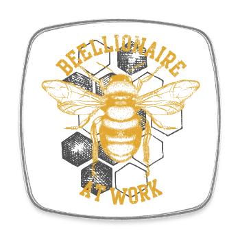 Reellionaire at Work Bee - Square fridge magnet - white - Front