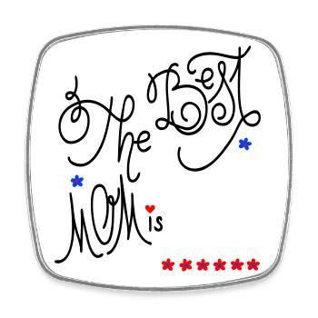 the best Mom, Muttertag - Viereckiger Kühlschrankmagnet - Weiß - Vorne
