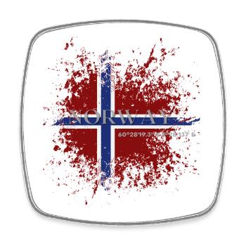 Flag of Norway grunge - Square fridge magnet - white - Front